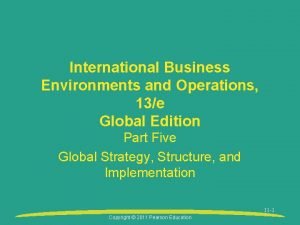 International Business Environments and Operations 13e Global Edition