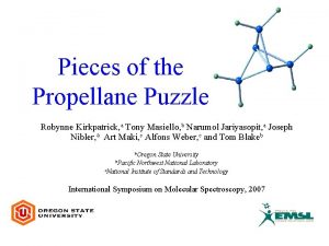 Pieces of the Propellane Puzzle Robynne Kirkpatrick a