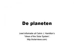 De planeten veel informatie uit Calvin J Hamiltons