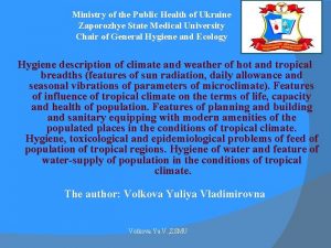 Ministry of the Public Health of Ukraine Zaporozhye