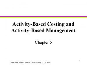 ActivityBased Costing and ActivityBased Management Chapter 5 1