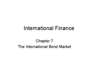 Features of international bond market