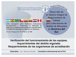 Verificacin del funcionamiento de los equipos requerimientos del