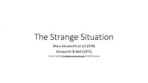 Results of mary ainsworth strange situation