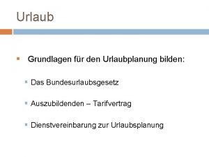 Urlaubplanung