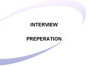 Agenda for interview