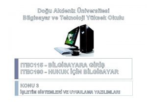 Dou Akdeniz niversitesi Bilgisayar ve Teknoloji Yksek Okulu