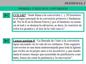 PENITENCIA 1 PRIMERA Y SEGUNDA CONVERSIN CCE 1427