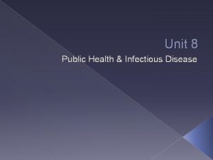 Unit 8 Public Health Infectious Disease Public Health