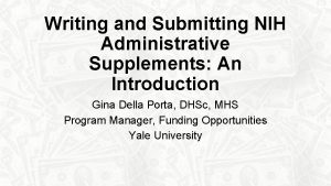 Nih administrative supplement example