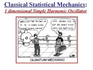 Classical Statistical Mechanics 1 dimensional Simple Harmonic Oscillator