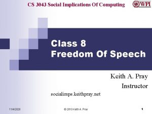 CS 3043 Social Implications Of Computing Class 8