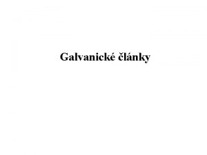 Galvanický článek