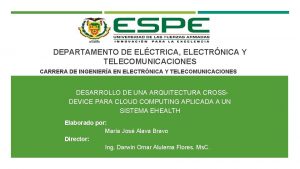 DEPARTAMENTO DE ELCTRICA ELECTRNICA Y TELECOMUNICACIONES CARRERA DE