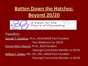 Batten Down the Hatches Beyond 2020 Panelists Samuel