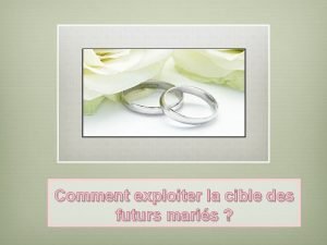 Comment exploiter la cible des futurs maris Carte