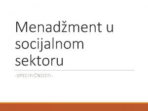 Socijalni sektor