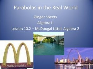 Parabolas in the real world