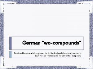 German wo compounds