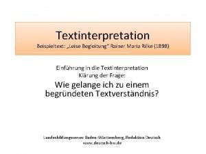 Textinterpretation beispieltext