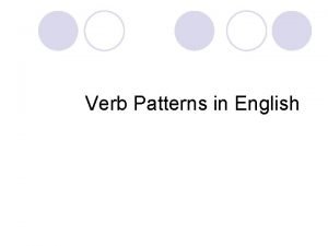 Example of verb pattern