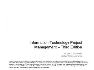 Information Technology Project Management Third Edition By Jack