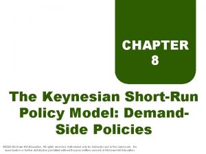 CHAPTER 8 The Keynesian ShortRun Policy Model Demand