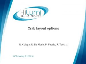 Crab layout options R Calaga R De Maria