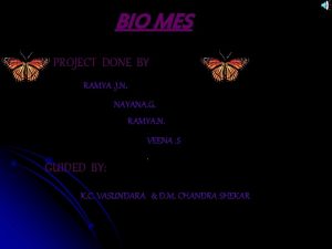 BIO MES PROJECT DONE BY RAMYA J N