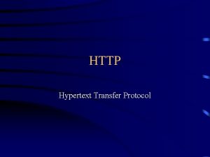 HTTP Hypertext Transfer Protocol HTTP messages HTTP is