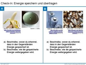 CheckIn Energie speichern und bertragen A B Banane