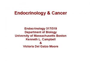 Endocrinology Cancer Endocrinology 317319 Department of Biology University