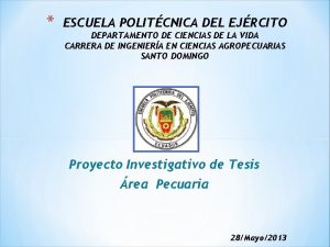 ESCUELA POLITCNICA DEL EJRCITO DEPARTAMENTO DE CIENCIAS DE