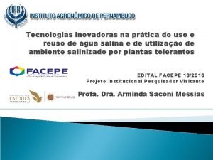 Tecnologias inovadoras na prtica do uso e reuso