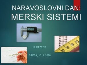 NARAVOSLOVNI DAN MERSKI SISTEMI 8 RAZRED SREDA 13