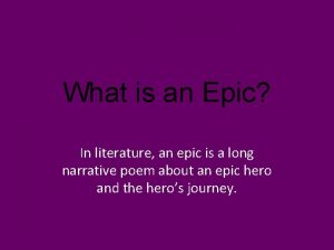 What is an epic