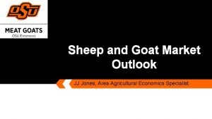 Sheep and Goat Market Outlook JJ Jones Area