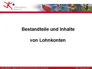 Bestandteile und Inhalte von Lohnkonten Edgar Oberlnder Mitglied