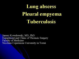 Lung abscess classification