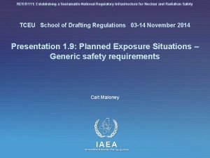 RER9111 Establishing a Sustainable National Regulatory Infrastructure for