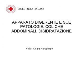 CROCE ROSSA ITALIANA APPARATO DIGERENTE E SUE PATOLOGIE