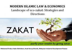 MODERN ISLAMIC LAW ECONOMICS Landscape of ecozakat Strategies