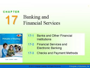 Chapter 17 banking and financial services