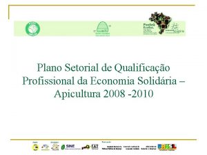 Plano Setorial de Qualificao Profissional da Economia Solidria