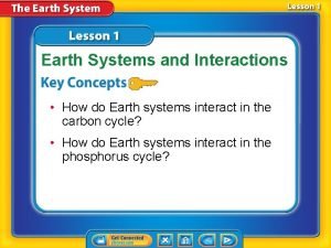 Earth Systems and Interactions How do Earth systems