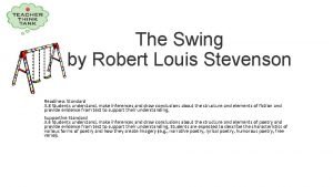 The swing by robert louis stevenson
