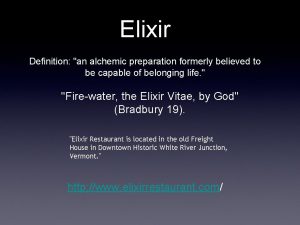 Elixir definition