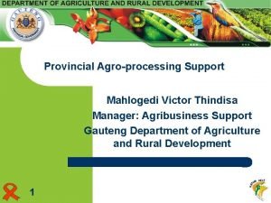 Provincial Agroprocessing Support Mahlogedi Victor Thindisa Manager Agribusiness