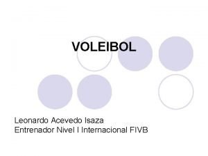 VOLEIBOL Leonardo Acevedo Isaza Entrenador Nivel I Internacional