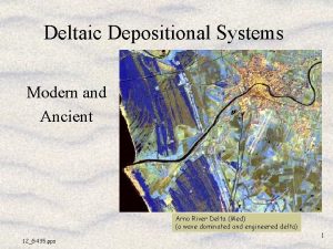 Deltaic Depositional Systems Modern and Ancient Arno River